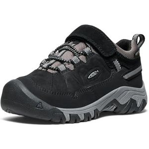 KEEN Targhee 4 lage hoogte duurzame comfortabele waterdichte wandelschoenen voor kinderen, Zwart/Staal Grijs, 11 Little Kid