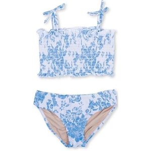 Shade Critters Gesmokte bikini voor meisjes met blauwe bloemen, Meerkleurig, 12 Jaar