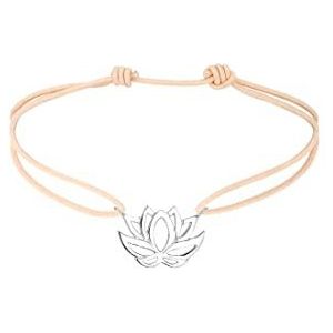 Elli Damesarmband Strangarmband bloem lotusbloem elastisch gesneden Out filigraan zilver 925 lengte 17 cm