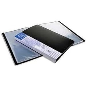 Exacompta - Ref 88301E - Opaque PP Display Book - 240 x 320 mm groot, geschikt voor A4-documenten, kristalheldere zakken, 0,8 mm polypropyleen, 30 zakken, 60 kijkpagina's - Zwart