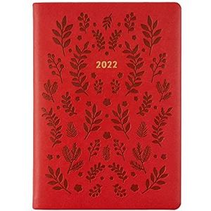 Letts Woodland A6 week om 2022 dagboek te bekijken - rood
