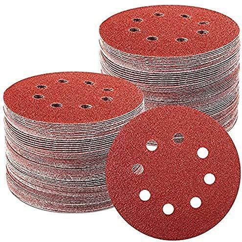TWSTYFAL Schuurschijven - 125mm - Klittenband - 100 Stuks - Rood - Aluminiumoxide