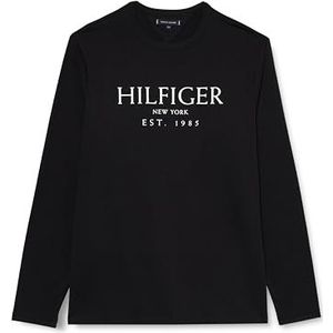 Tommy Hilfiger Heren BT-Big Hilfiger LS TEE-B MW0MW37917, L/S T-shirt, zwart, 2XLT, Zwart (zwart), XXL