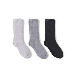 Barefoot Dreams Dames CozyChic 3 paar sokken set, Carbon Multi, one size