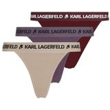 Karl Lagerfeld - Slip - Donkerbeige - Lila - Kersrood - Zwart - 3 Pack