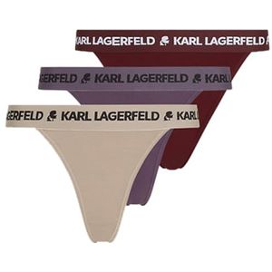 Karl Lagerfeld - Slip - Donkerbeige - Lila - Kersrood - Zwart - 3 Pack