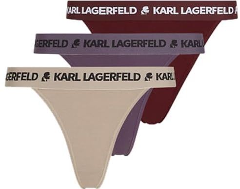 Karl Lagerfeld - Slip - Donkerbeige - Lila - Kersrood - Zwart - 3 Pack
