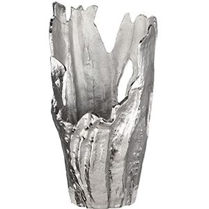 GILDE Decoratieve vaas Coralifero aluminium zilverkleurig 60145, hoogte 46 cm