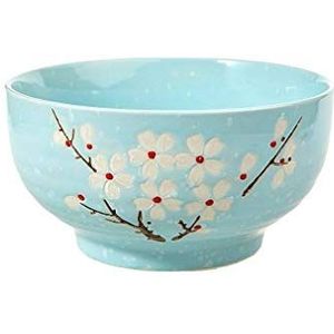 lachineuse - Grote Japanse Ramen Bowl - Blauwe tint ø 16,5 cm - Inhoud 1000 ml - Kersenbloesems - Rijstkommen, Ontbijt & Soep - Aziatische kom Japan Azië - Japans Serviescadeau