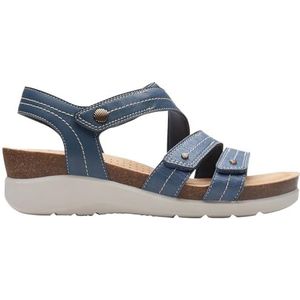 Clarks Dames Calenne Clara Sandaal, blauw Combi, 3 UK, Blauwe Combi, 36 EU