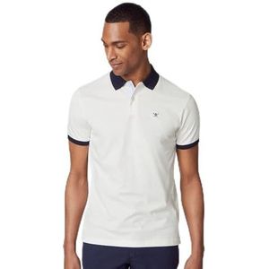 Hackett London Heren Selvedge Placket Polo Shirt, Wit (Wit), XXL, Wit (wit), XXL