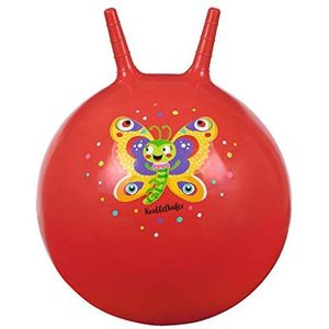 moses 16129 Kruipkever springbal, bouncing bal voor kinderen vanaf 4 jaar, indoor- en outdoorspeelgoed om op te zitten en te springen, rood met vlinder