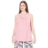 Ulla Popken - Slaapshirt - Rosa - Mouwloos - Jersey