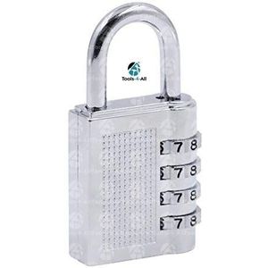 Combinatieslot 3 inch hangslot 4-cijferig slot voor locker, school en gym locker, gereedschapskist, hek, kast, opslag (ROOD), Rood