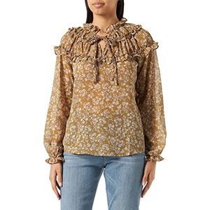 DreiMaster Vintage Teylon blouse met lange mouwen voor dames, wolwit, M