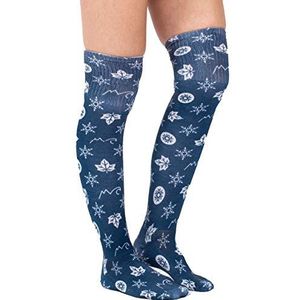 EIVY Dames Over Knee Socks functionele sokken, Navy Monogram, 36-38