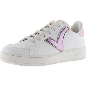 Victoria Madrid Leather Effect Low Tennis & Contrast Metallic Pieces 1258202 for Women ROSA 39