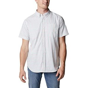 Columbia Rapid Rivers Ii shirt met korte mouwen voor heren, Wit Grid, 1X