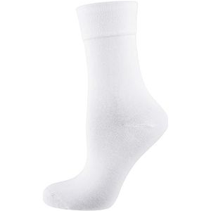 Nur Die 98% katoen, hoge sok met comfortabele tailleband, ademend en comfortabel voor dames, wit, 39-42 EU