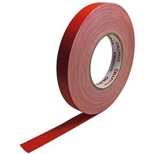 Cellpack nr. 90, afmetingen 50 m x 25 mm x 0,305 mm (lengte x breedte x dikte), rood, weefselband, gecoat katoen.