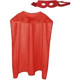 Boland - Heldenkostuum, 2-delig, one size voor volwassenen, masker en cape, rood, Superman, Held, themafeest, carnaval