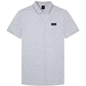 Hackett London Heren HS Badge Poloshirt, Grijs (IJsgrijs), L, Grijs (IJsgrijs), L