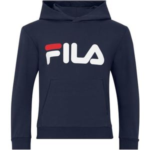 FILA - Bajonon - Sweatshirt - Blauw - Regular Fit, Gedrukt Logo, Kangoeroezak, French Terry