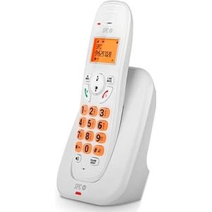 glowster Draadloze telefoon met display en handsfree, wit, ideaal voor communicatie thuis en op kantoor.