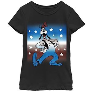 Disney Patriotic Goof T-shirt voor meisjes, XL, zwart, XL, zwart, XL