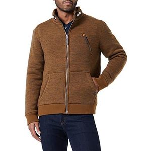 TOM TAILOR Uomini Sweatjack met opstaande kraag 1034373, 30862 - Otter Brown Streaky Inject, XL