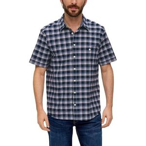 Overhemd - Geruit - Heren - Katoen - Korte Mouwen - Normale Pasvorm - Kent-kraag