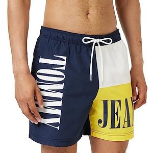 Tommy Hilfiger Medium trekkoord voor heren, Blauw (Twilight Navy/Wit/Geel), M