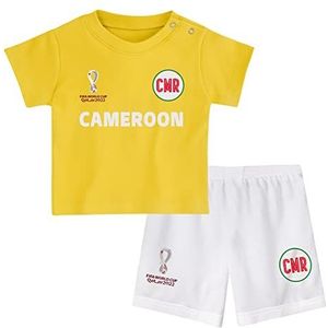 FIFA Unisex Kids Officiële Fifa World Cup 2022 Tee & Short Set - Kameroen - Away Country Tee & Shorts Set (pak van 1), Geel, 12 Maanden