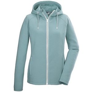 Dames - Powerstretchjack - Aquablauw - Polyester/Elastaan - Met Capuchon