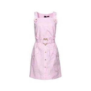 Pinko Augia Popeline jurk met piercing Love, N78_Roze Schattig Paars, 44 NL
