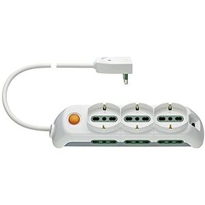 Vimar FP00531.X.B universele stekkerdozen, 6P17/11 en Spb17, schakelaar, 5 m, wit