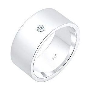 Elli Ring Dames Basic Modern met Diamant (0,03 ct.) in 925 Sterling Zilver