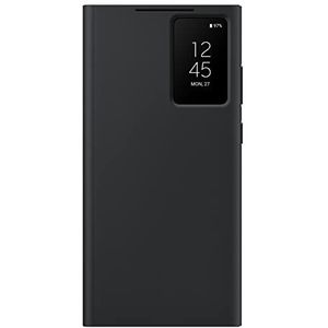 SAMSUNG Galaxy S23 Ultra S-View portemonnee telefoonhoesje, beschermhoes met kaartsleuf, vingertap helder venster, Amerikaanse versie, EF-ZS918CBEGUS, zwart