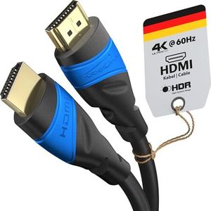 KabelDirekt – HDMI Kabel 4K – 22,5m – A.I.S Afscherming, ontworpen in Duitsland (voor alle HDMI apparaten zoals PS5/Xbox/Switch – 4K@60Hz, High Speed kabel met Ethernet, zwart)