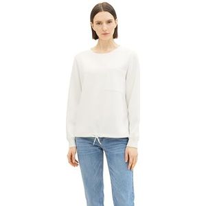 TOM TAILOR Sweatshirt voor dames, 10315 - Whisper White, M