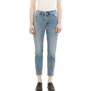 TOM TAILOR Denim Lotte Slim Straight Jeans voor dames, 10119 - Used Mid Stone Blue Denim, 32