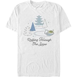 Star Wars Unisex Rolling Through The Snow Organic T-shirt met korte mouwen, wit, XXL