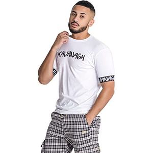 Gianni Kavanagh Black Futura elastisch T-shirt voor heren, Wit, XL