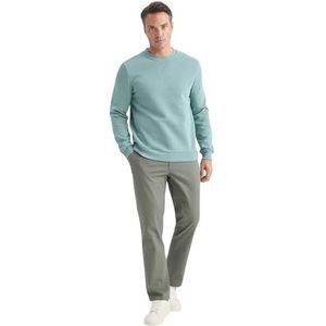 DeFacto Chinobroek voor heren, stijlvolle en comfortabele herenbroek, klassieke chinobroek voor een modieuze look en de hoogste, Haki, 36W / 34L