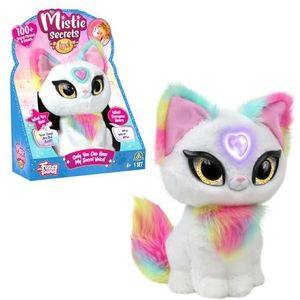 MISTIE SECRETS, MY0000 Interactief pluche dier met elektronische functies, spreekt in het Frans, alleen jij kan zijn geheimen horen, magisch hart, model Luna, voor kinderen vanaf 4 jaar
