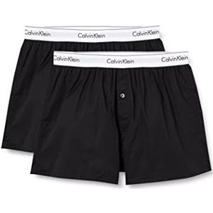 Calvin Klein Boxershorts voor heren, verpakking van 2 stuks, zwart (black/black), M