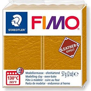 Staedtler 8010-179 Fimo Leather-Effect Ovenhardende boetseerklei (voor creatieve objecten in lederlook, lederachtige look en feel) kleur oker