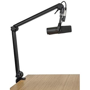 Gator Frameworks Deluxe op het bureau gemonteerde uitzendmicrofoonboomstandaard voor podcasts en opnames; geïntegreerde XLR-kabel GFWMICBCBM3000