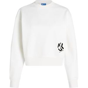 KARL LAGERFELD JEANS, Women's, Monogram Logo Sweat, Regular Fit, White, M, wit, M