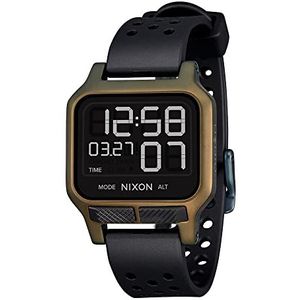 Nixon Heat A1320 Ultradun digitaal sporthorloge voor heren (38 mm wijzerplaat, 20 mm PU/rubber/siliconen band), Surplus/Black, One size, Riemen.